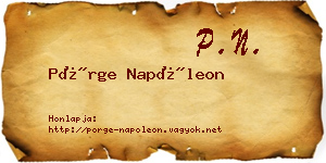 Pörge Napóleon névjegykártya